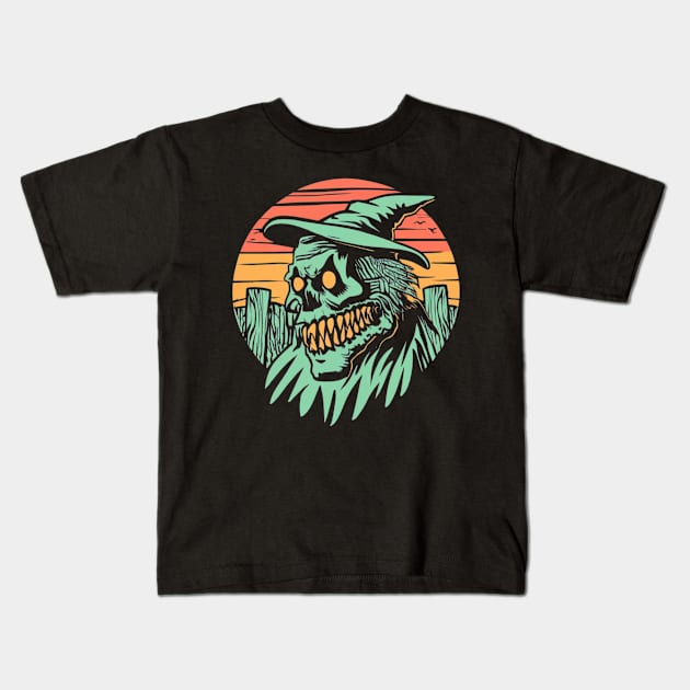 Creepy Monster Artwork Kids T-Shirt by Abeer Ahmad